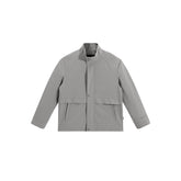 Men's Gray Green Spliced Stand Collar Jacket